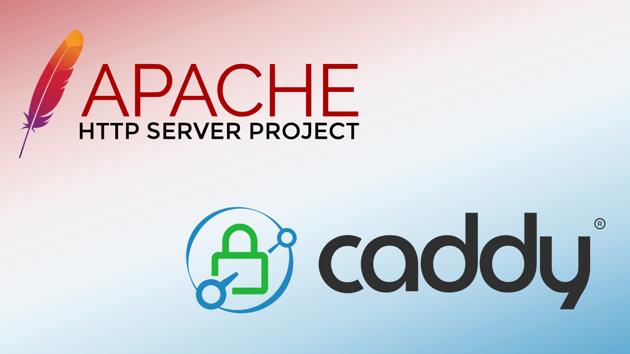 ApacheのロゴとCaddのyロゴ
